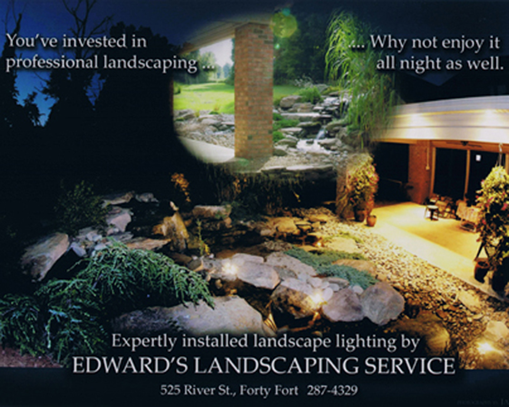 Edward's Garden Center offering outdoor lighting install.
